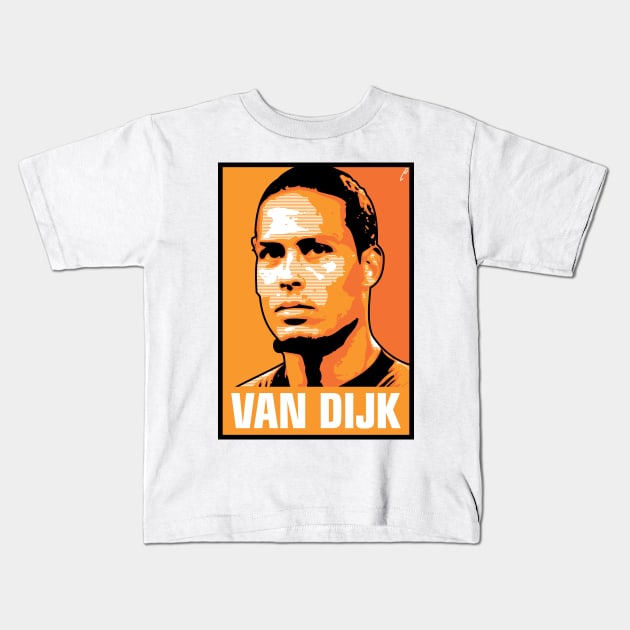 van Dijk - NETHERLANDS Kids T-Shirt by DAFTFISH